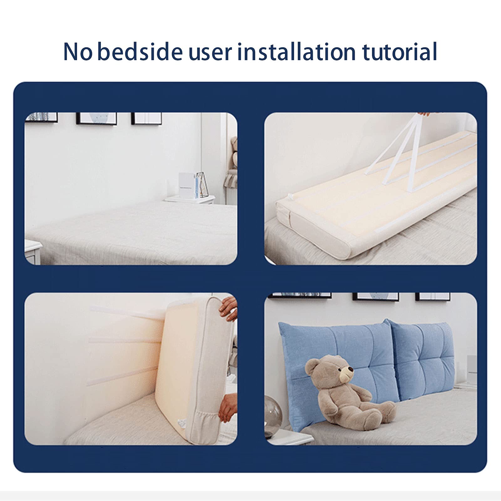 Cabecero tapizado de tela de lino con respaldo de apoyo de posicionamiento, cojín lumbar y funda extraíble para cama de día y litera (tamaño personalizable)