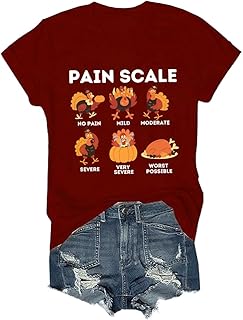 Thanksgiving Nurse Shirt Thanksgiving Nurse Pain Scale Shirts for Women Man Funny Turkey V Neck Tshirt