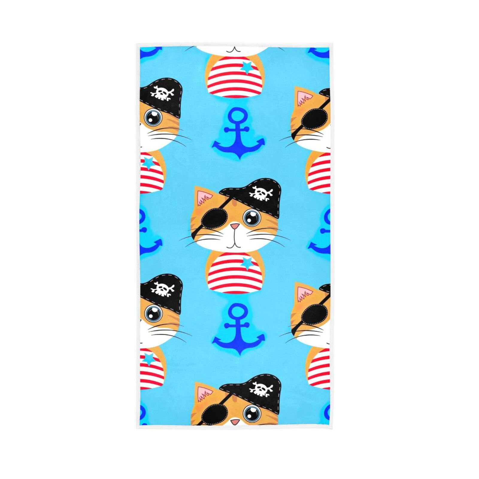 HUYGD Cool Cat Towels, 15 x 30 Inch Decorative Hand Towel Salon Towels Esthetician Towels for Facials