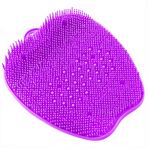 Metglad 足洗いマット 吸盤付き 人気 足裏 角質ケア フットブラシ かかとケア 抗菌 臭い防止 角質除去 足裏ブラシ 滑り止め お風呂 足洗いブラシ パープル