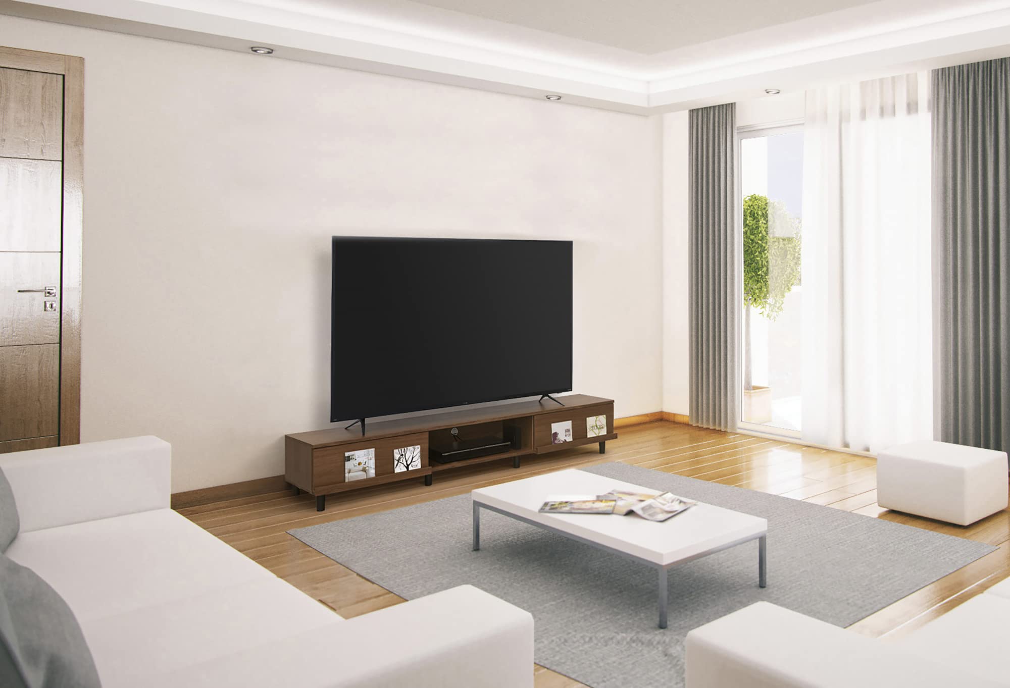 Iris Ohyama, Mobile TV/TV da banco/Mobile TV/Mobile TV con ripiano/Mobile TV in legno/mobili tv, TV : 73 pollici, Ufficio, Casa - TV cabinet/shelf - BAB-180A - Marrone