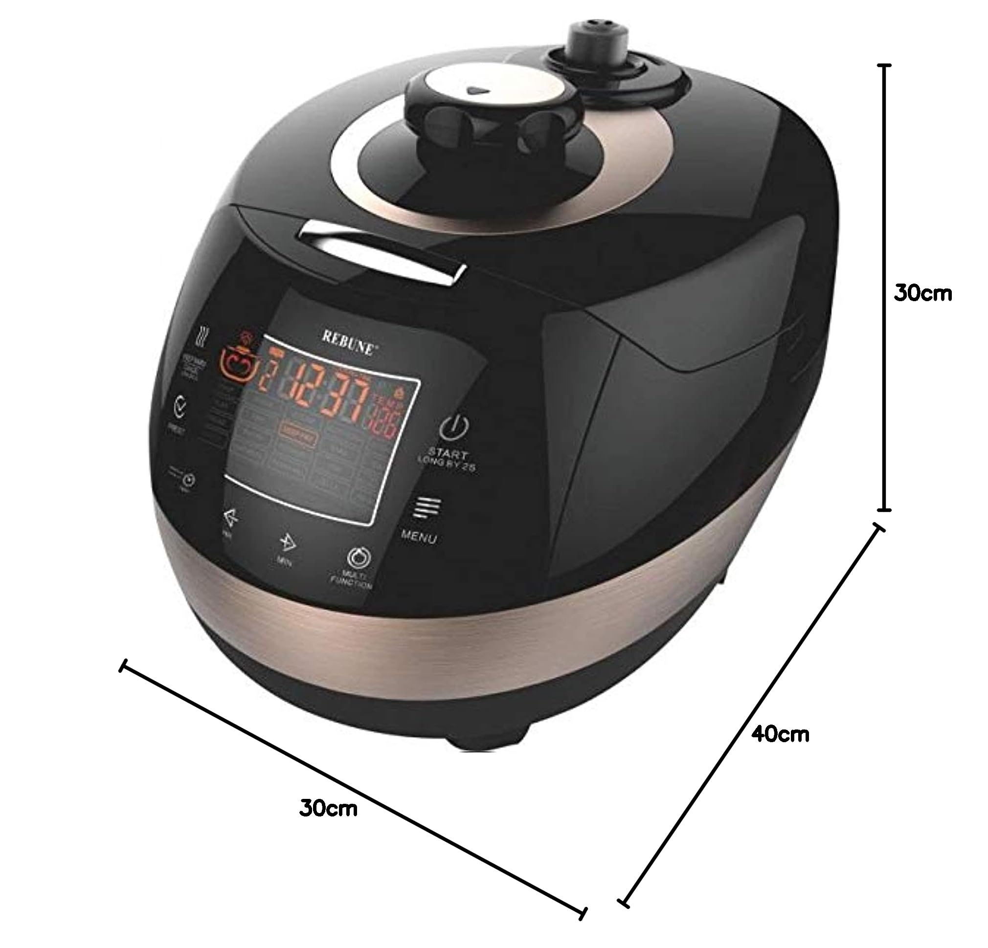 ريبون جهاز مطبخ - طناجر الضغط الكهربائية - KPC-2016، سيراميك، اسود صورة المنتج 2