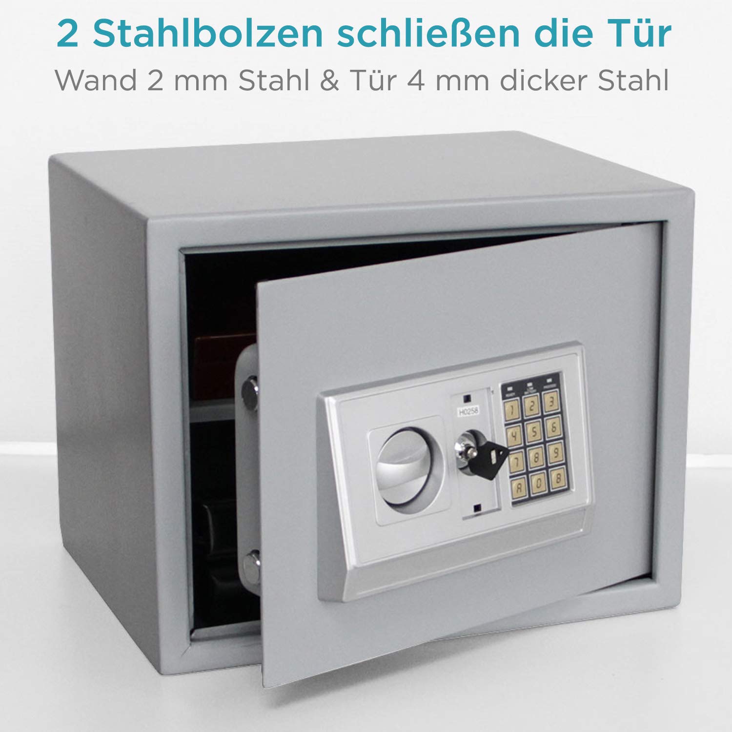 SAFE 3992 Tresor mit Zahlenschloss MIDI - Kleiner Tresor mit Zahlencode und Schlüssel - B 380 x T 300 x Höhe 300 mm 13 KG