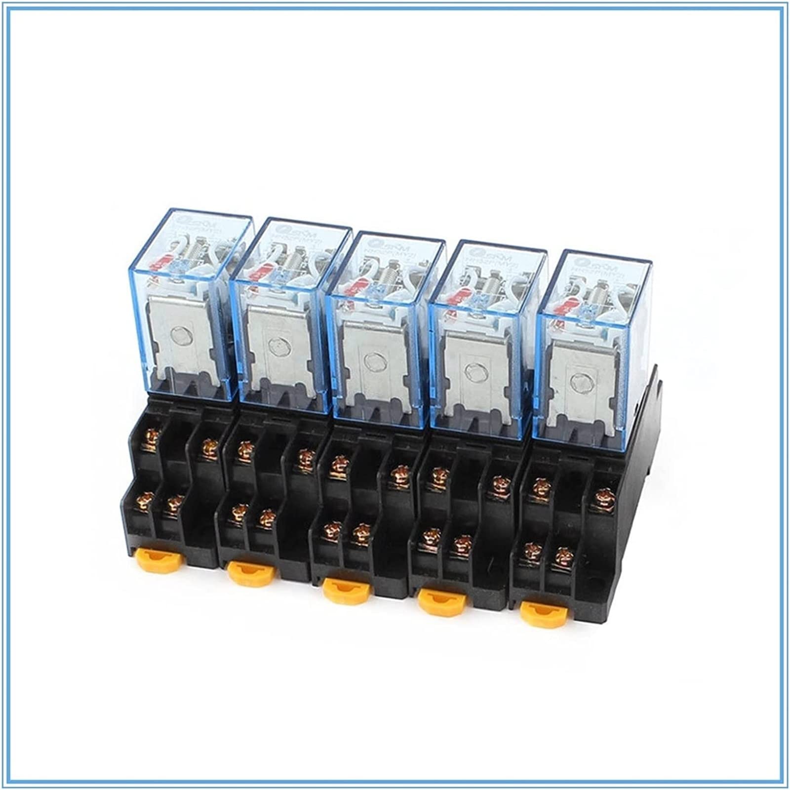 LKPEHTAGN Relay 5 x AC 110V/120V 5A Coil DPDT 8Pins Red Light General Purpose Power w Base MY2NJ