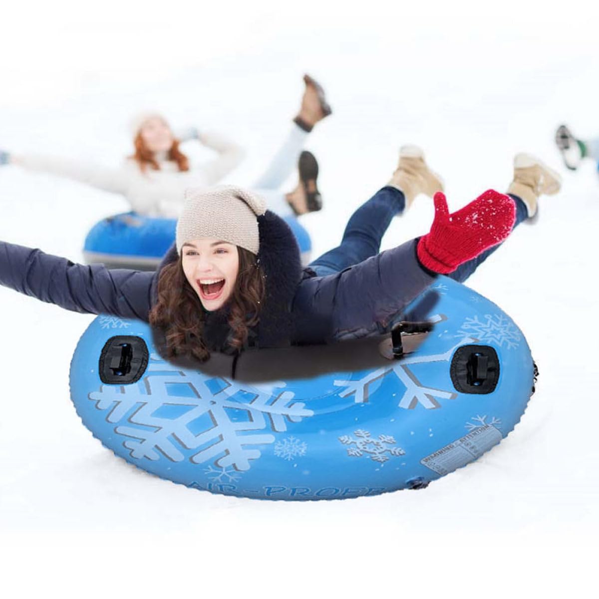 Slitta Gonfiabile da Neve in Pvc Blu, Tubo per Sci Outdoor | 1 Pezzo, Uso Sportivo Invernale All'aperto, Tenuta Aria e Resistenza All'usura