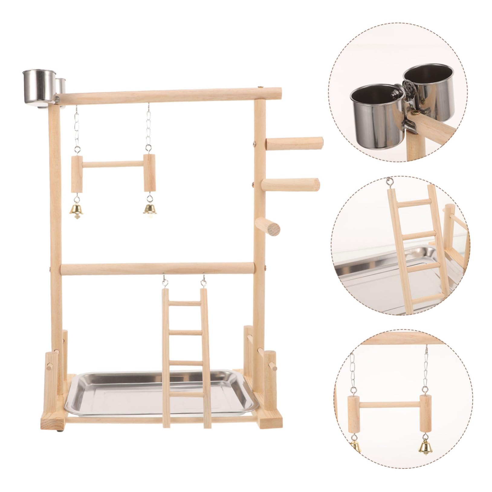 DOITOOL 1juego Soporte para Periquitos y Aves Área De Ejercicio Interactiva Comederos y Juguetes para Entrenamiento y Diversión De Mascotas