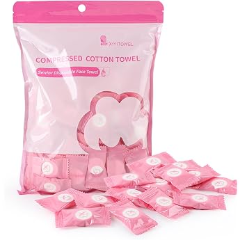 Lanjue Pack of 100 Compressed Towels Tablets 20 x 22 cm Face Cleansing Wipes Disposable Portable Face Wipes for Travel Gadgets Camping Outdoor Home Facial Cleansing Skin Care