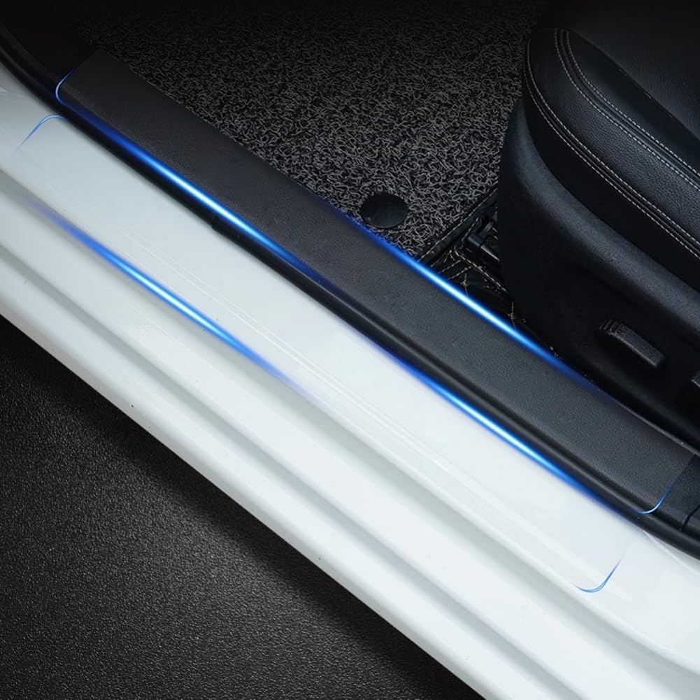 4 Pezzi Protezione Battitacco per VW T-Cross T Cross 2018-2023 2024, Battitacco Portiera Auto Pellicola Protettiva AntiGraffio Adesivi Soglia Porta Interna,B