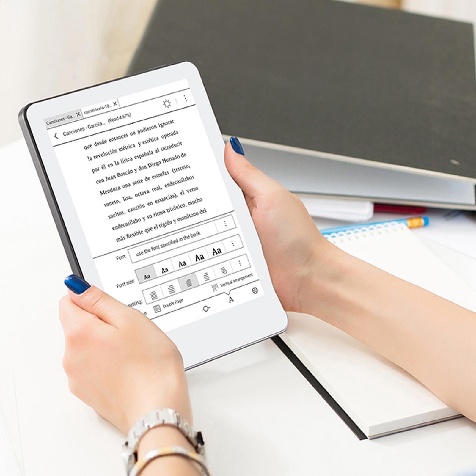Fabater E-Paper-Reader, Kompakter 6-Zoll-300-PPI-Touchscreen mit Schutzhülle für Tägliche Leser und Lernbegeisterte (White)
