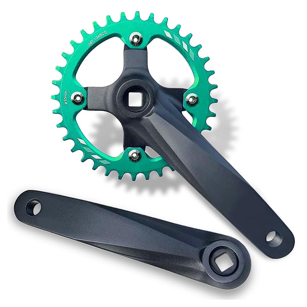 Square Taper Crankset Bikes 170mm Crank Arm Set Aluminum Alloy Mountain  Bike Cranksets 22-32-44T Triple Round Chainring For Speed(Blue 200mm