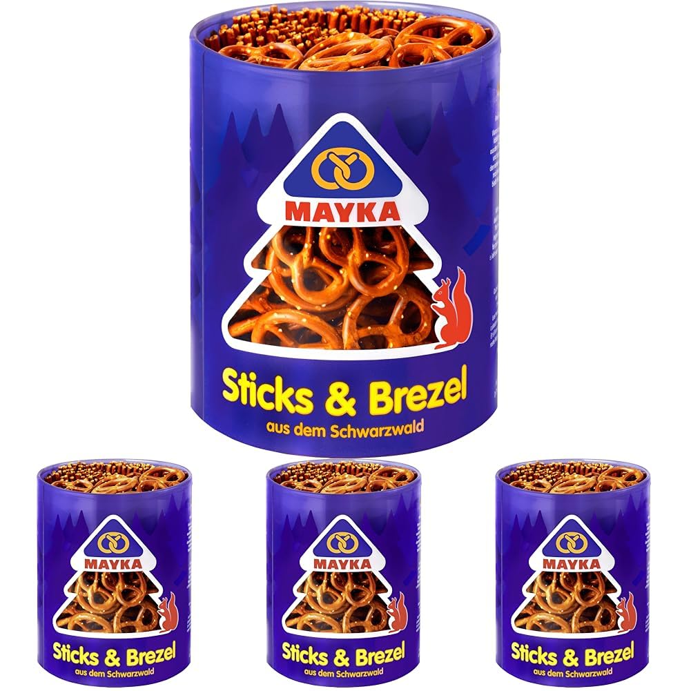 Mayka Sticks und Brezel Mixdose, 250g (Packung mit 4)