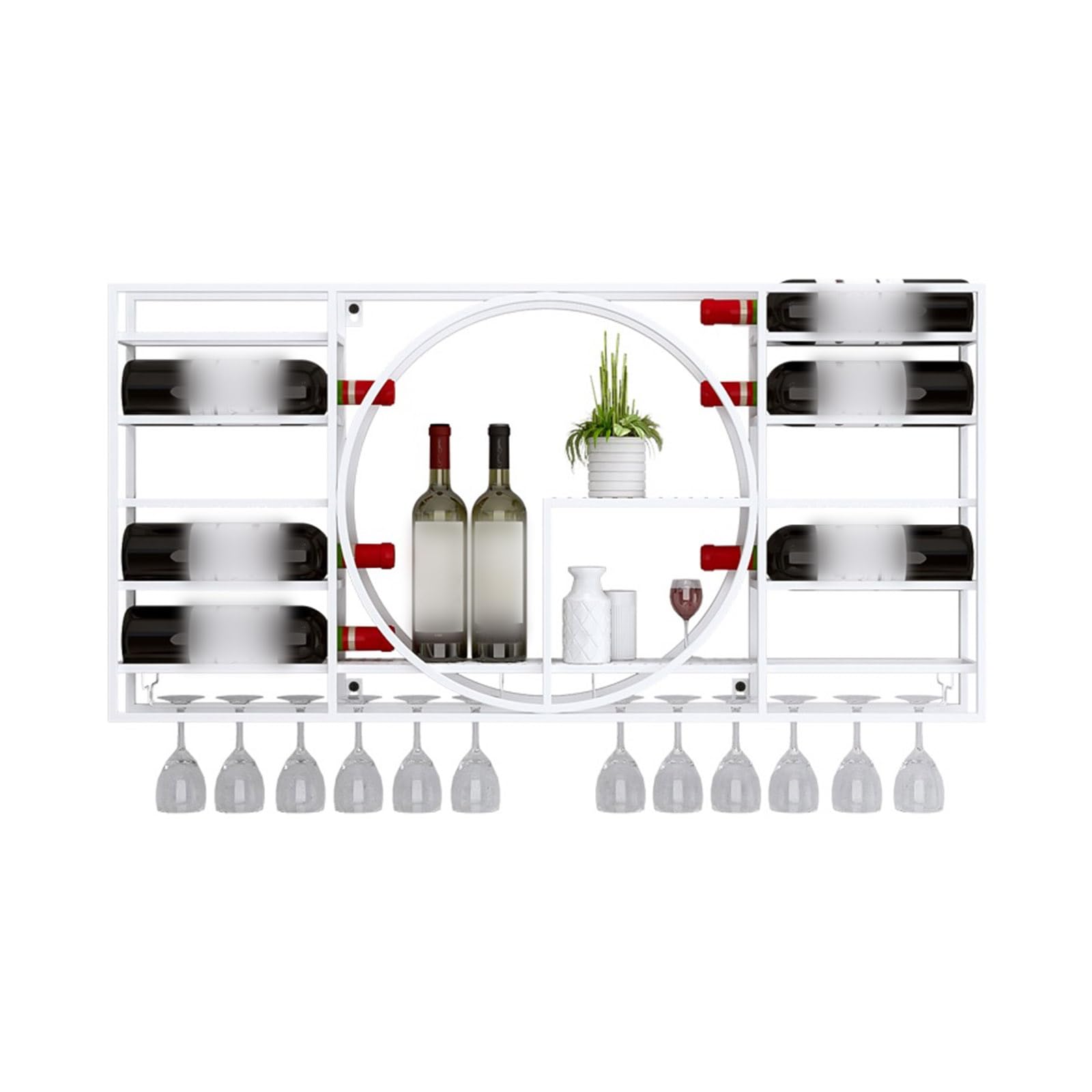 Étagère murale à vin à LED blanche au design épuré pour salle à manger
