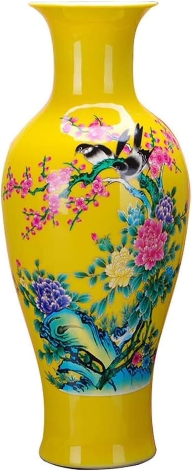 Vase Tabletop Ceramic Modern Bird and Flower High-Grade for Household Wedding Living Room Bedroom