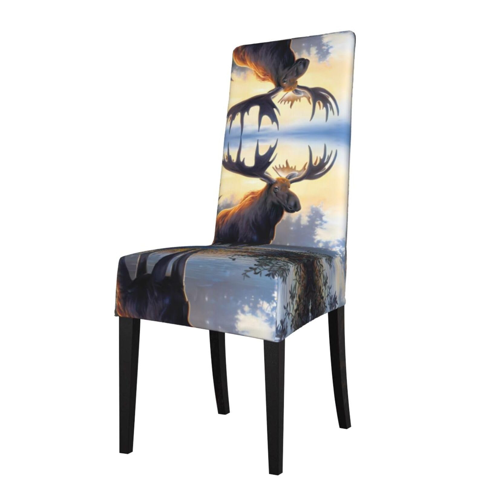 YYHHAOFA Fall Deer Prints Protection Cover for Dining Chair - Stretch Slipcovers, Easy Refresh for Your Dining Room & Event Decor