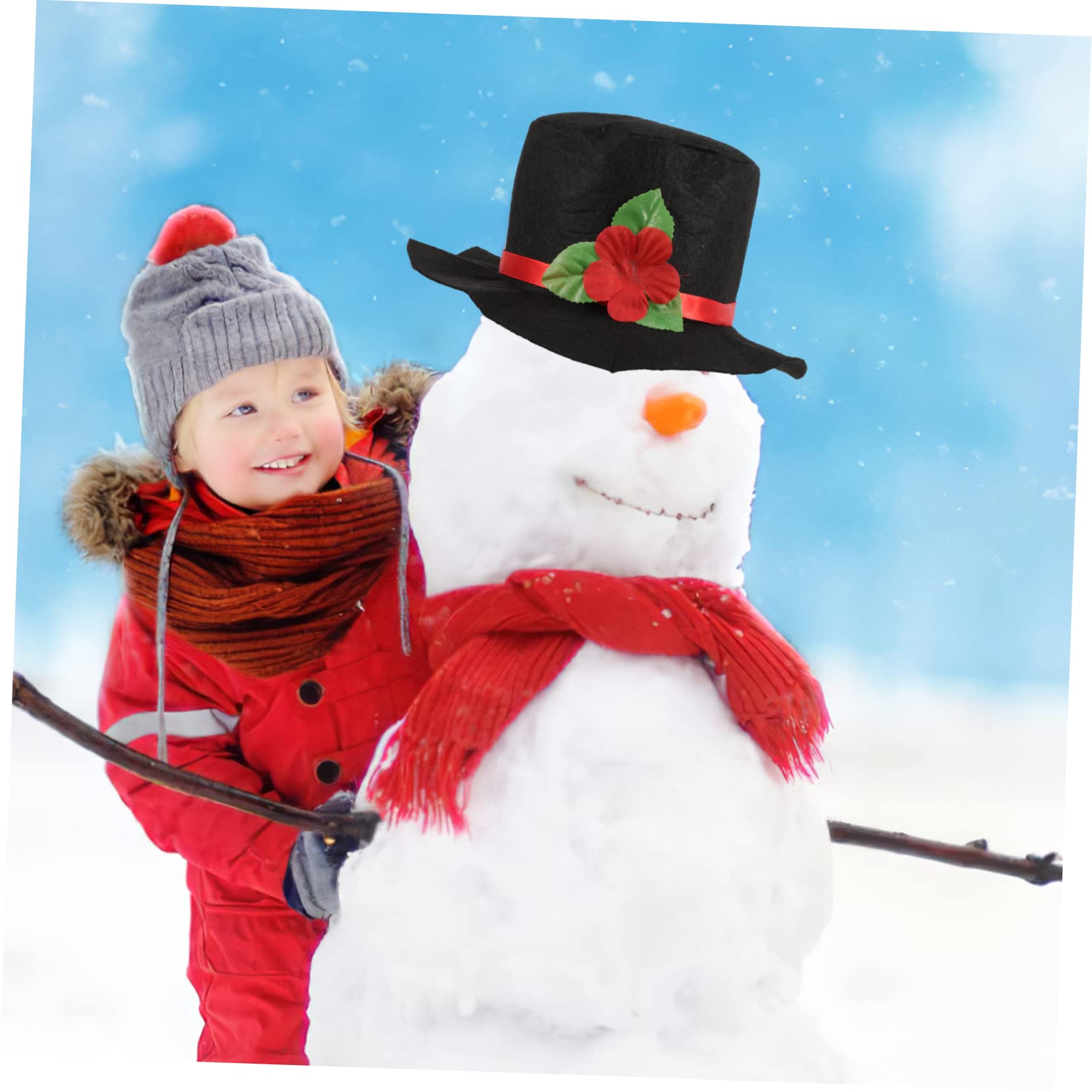 TOPBATHY 2 Sätze Schneemann Verkleiden Sich Schneemann Bausatz Schneemann-schal Schneemann-versorgung Schneemann DIY Material Schneemann-knöpfe-Set Zum Basteln Schneemann Geweih Polyester