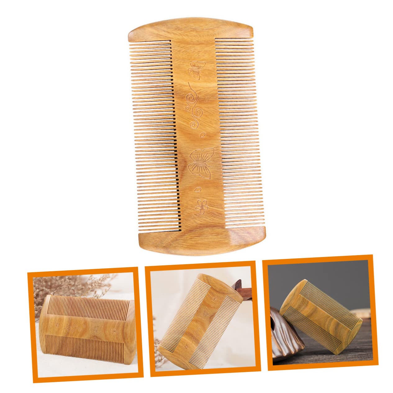 minkissy 5 peines de bolsillo para barba de sándalo verde para hombres, peine de bolsillo para barba, de corte de a, de bigote, de a para hombres, s para cabello hombre,