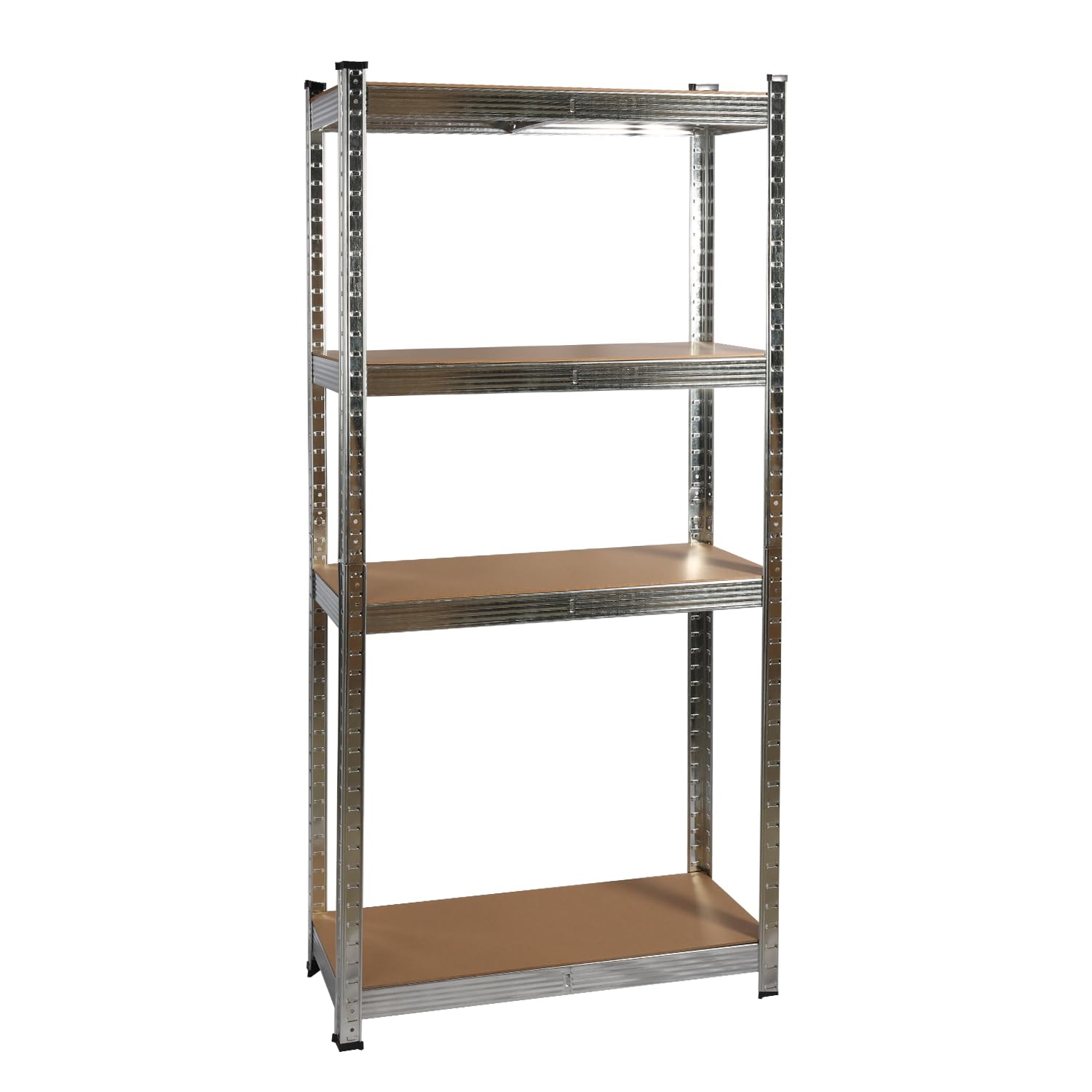 wowsubli Garage Shelving Units 4 Tier, Heavy Duty Storage Racking Shelf with Metal Boltless for Workshop Warehouse Office 75x30x150cm