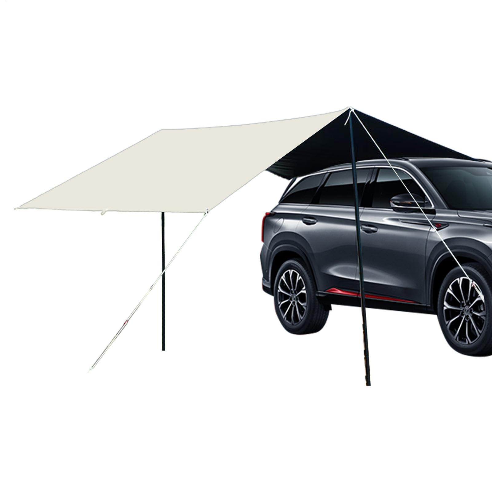 Tenda Da Sole Per Auto Tenda Pensilina Posteriore Multiuso Auto | Portellone Pensilina Ombreggiante SUV Per Campeggio Picnic Weekend Famiglia Attività Outdoor Viaggi Spiaggia