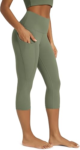 Miniatura 15 de ODODOS - Leggings capri de cintura alta para mujer con bolsillos, control de abdomen, no se transparentan, para entrenamiento atlético, running