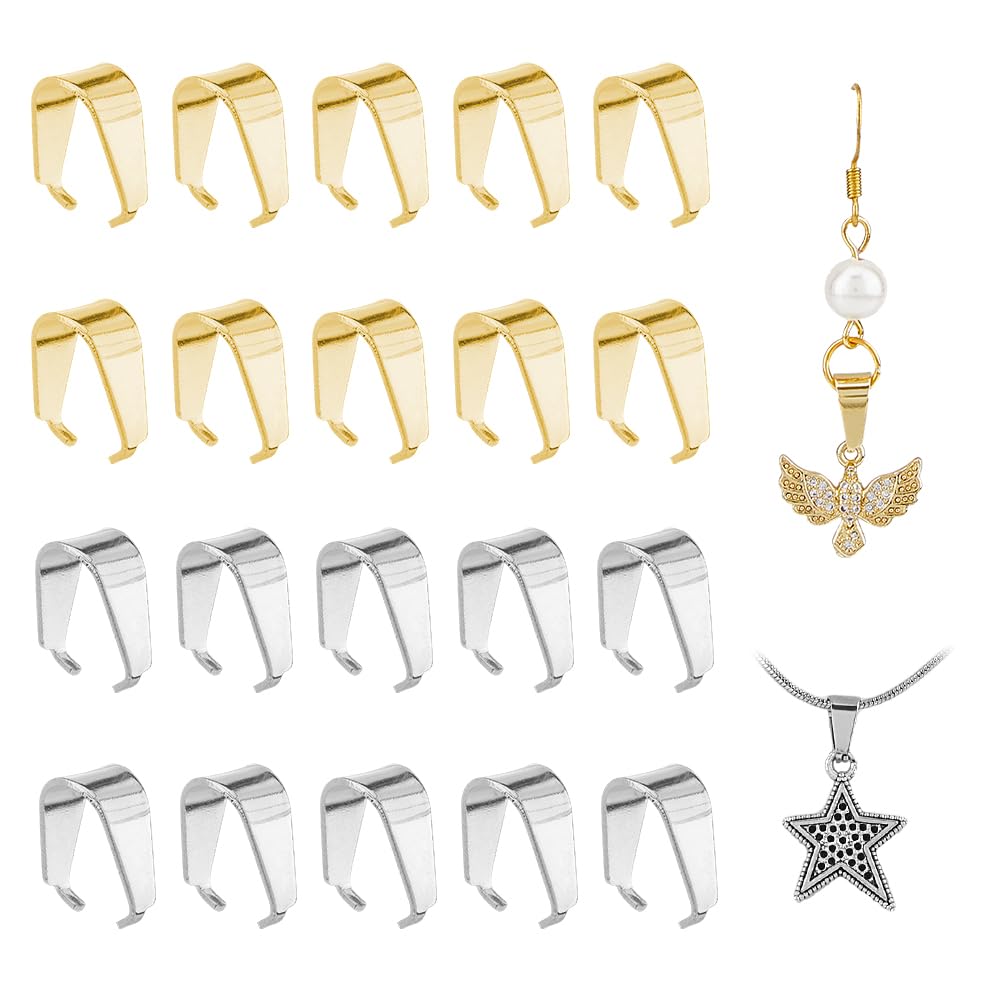 Fermoir collier acier inoxydable DICOSMETIC lot de 200 attaches pendentifs 8x7mm