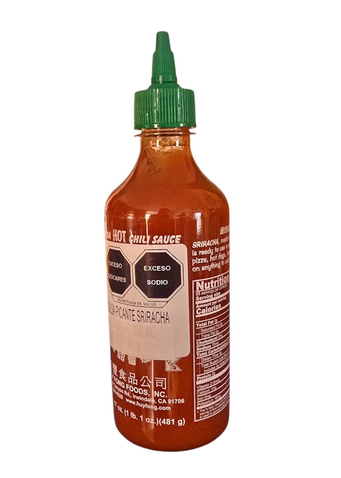 La Original de Tapa Verde del Gallito Salsa Picante Sriracha 481 gr Huy Fong