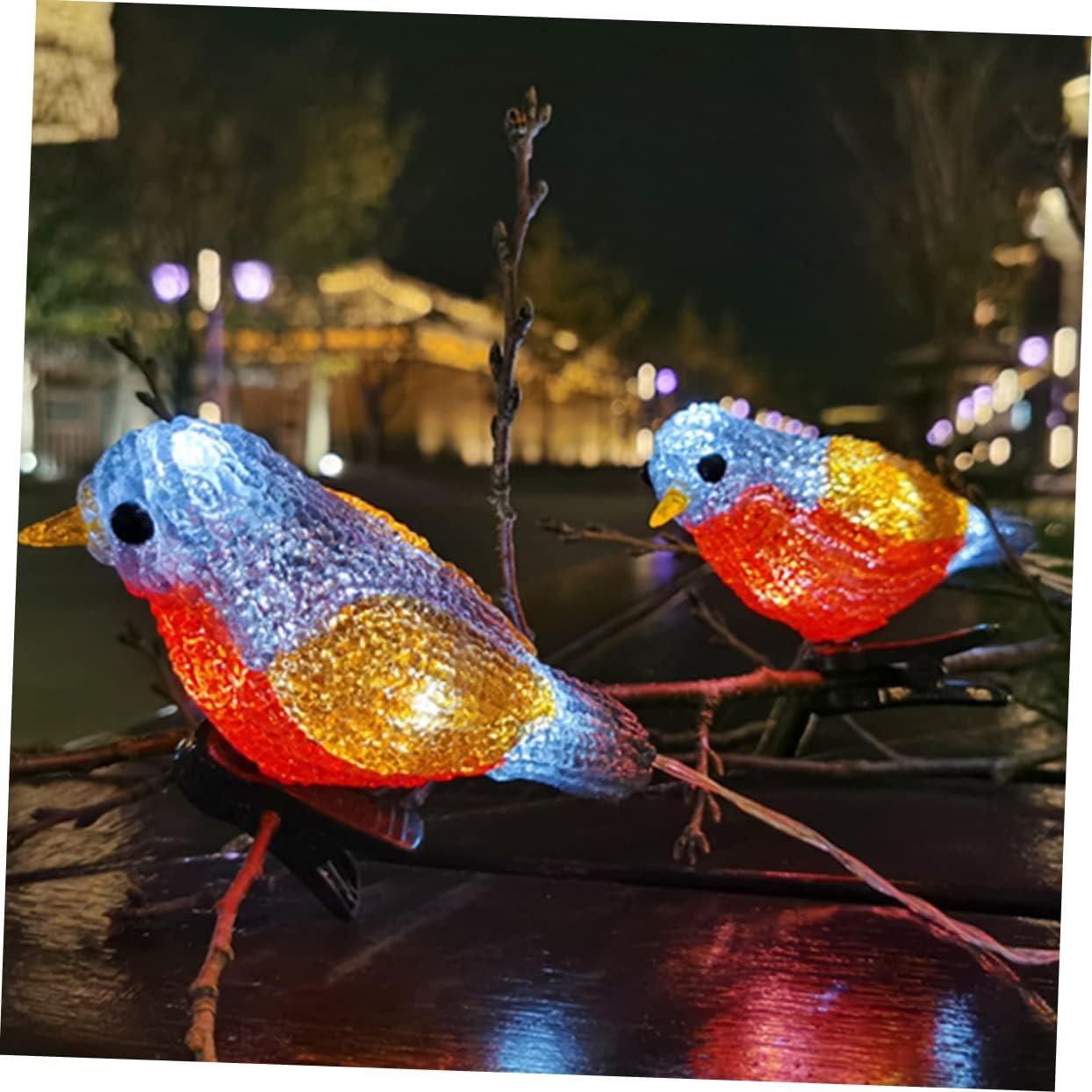 Vaguelly 1Pc Bird Figurine LED Light String Outdoor Landscape Decoration for Garden Patio and Energy Saving Design for Use
