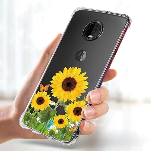 Miniatura 3 de Funda para Moto Z4, Moto Z4 Play, funda protectora de TPU suave y flexible con absorción de golpes para Motorola Moto Z4 (girasol)