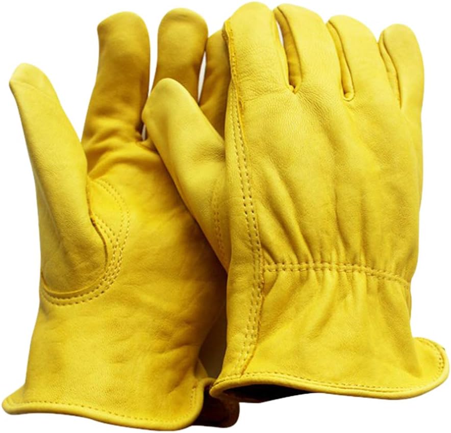 ETomey Heat/Fire Resistant Gloves，Gardening Gloves ， Work Gloves,Sheepskin Leather Handing Workshop Driving/Riding/Gardening/Farm - S (Color : Multi, Size : XL) (Color : Multicolor, Size : S)