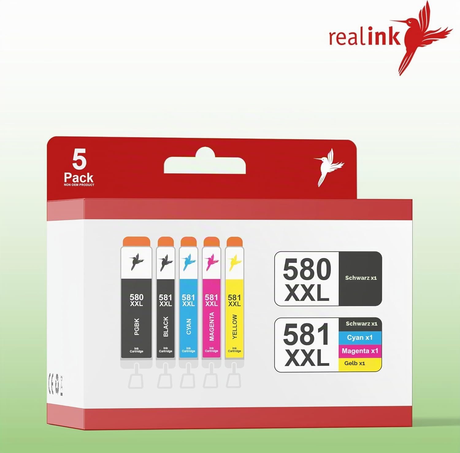 realink Bundle TR7650 Multifunktionsgerät (Drucker, Scanner, Kopierer) mit 15 XXL Druckerpatronen