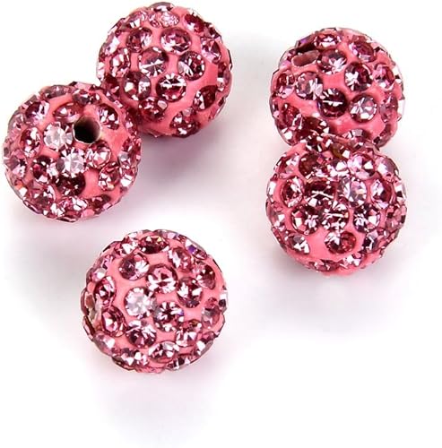 Miniatura 19 de 50 unidades de Adabele Grado A con diamantes de imitación de cristal pavé cuentas sueltas de 0.394 in Tanzanita púrpura Polímero arcilla disco bola