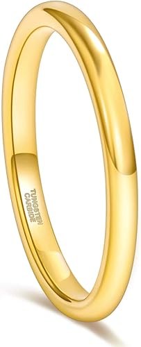 Greenpod - Alianzas de boda y compromiso para mujer y hombre, anillos delgados de tungsteno de 564, 532, 1564depulgada, en color oro rosa, plata,
