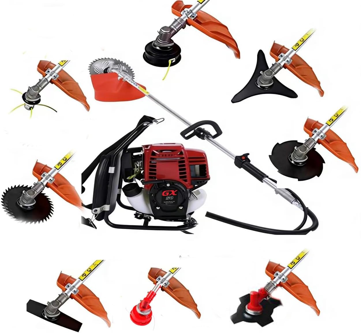 GX50 Brush Cutter 11 in 1 Lawn Edger Weed Eater Hedge Trimmer Chainsaw Shear Yard
