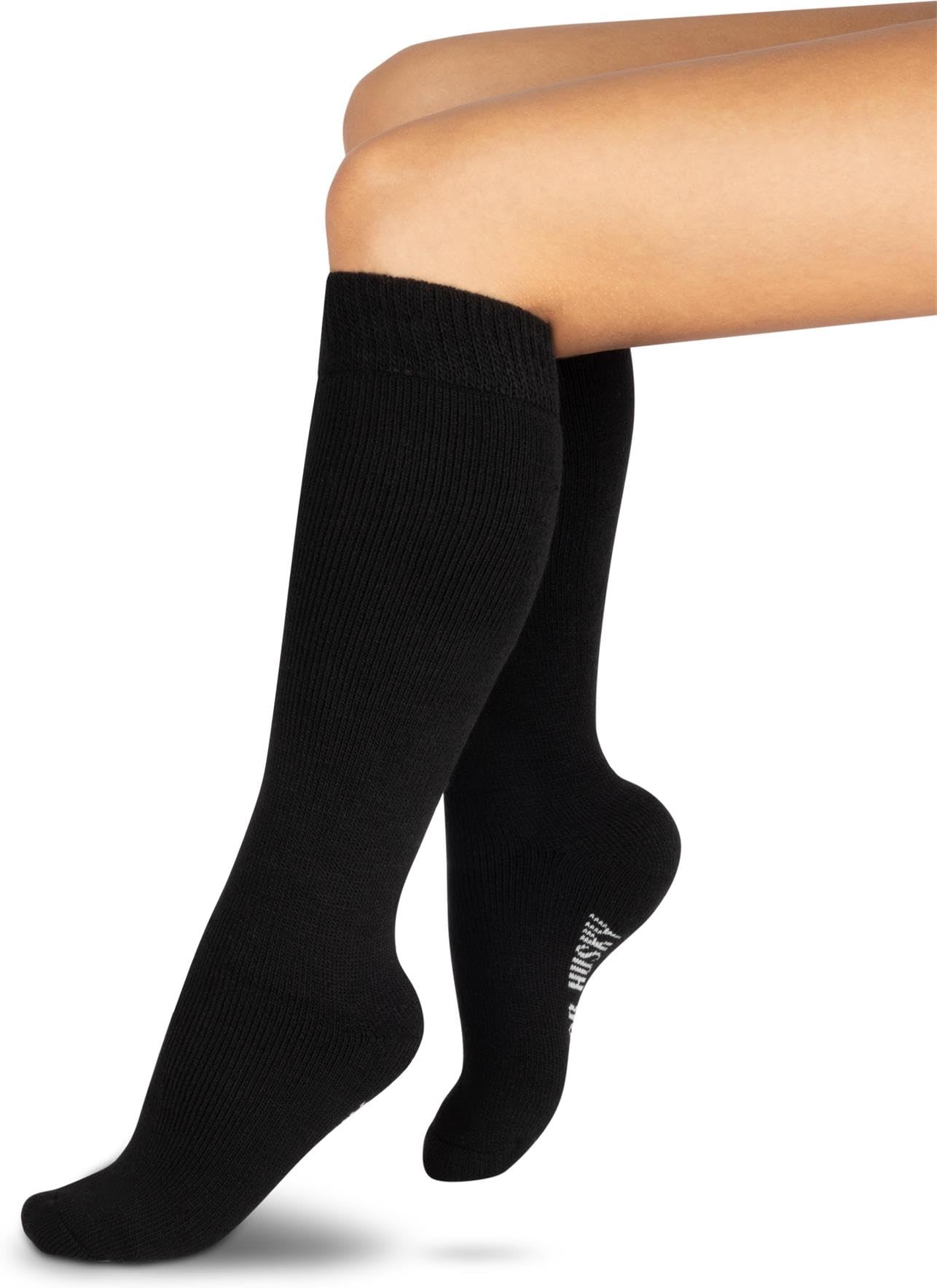 Polar Husky 6 Paar Super Warme Thermo Socken! Vollplüsch/Perfekt geeignet für Stiefel Farbe Kniestrümpfe Schwarz Größe 39/42