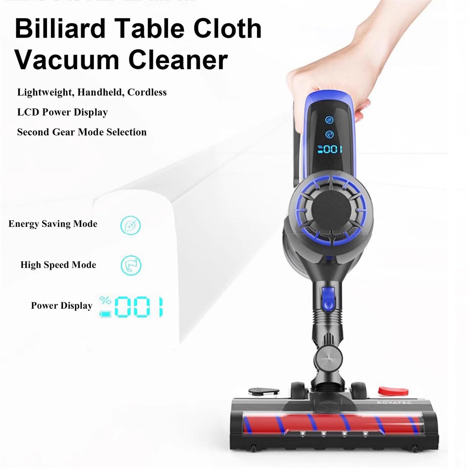 Set di spazzole per tavolo da biliardo da biliardo senza fili, detergente per tovaglie da biliardo elettrico, aspirapolvere per panni da biliardo con display
