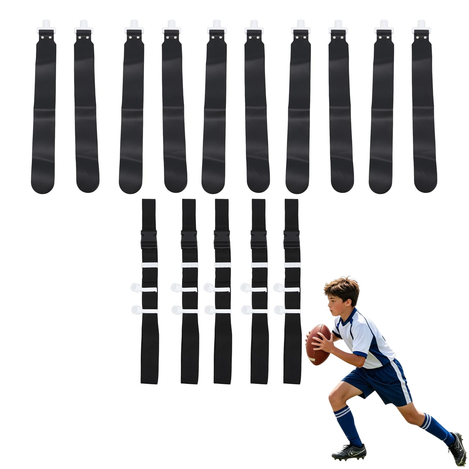 Drapeau De Taille, Ensemble De Drapeau Réglable De Football 5 PCS Ceintures De Football De Drapeau PP Drapeau De Taille De Jeu De Sport De Course Pour équipement D'entraînement