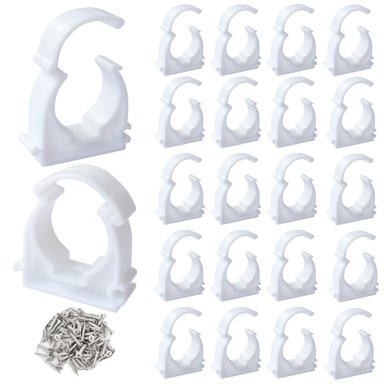 Abrazadera de Tubo 32mm Soporte Tuberia 24Pcs Sujecion de TuboPVC Reparación de Hebillas de Tuberías de Agua Aplicar a Tuberías Mangueras de Seguridad (M32)