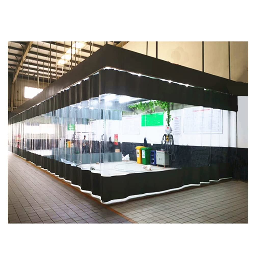 Rideaux de séparation en vinyle industriel pour garage – Panneaux de bâche transparente pour la gestion de l'espace | Division rapide de la zone de travail personnalisée, taille personnalisée, 3 x 2,1