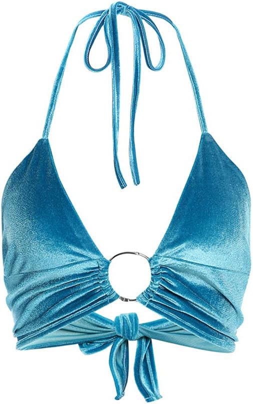 Women Halter Backless Camis Streetwear Club Patchwork Camisole