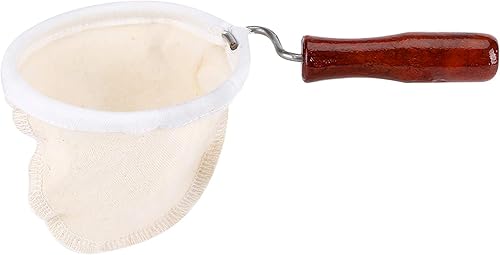 Miniatura 8 de Filtro de café de tela, reutilizable, lavable, de franela, hecho a mano, filtro de café con mango de madera para amantes del café (L)