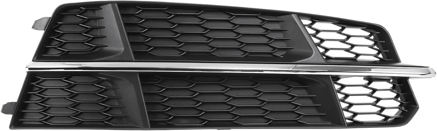 ACROPIX Fog Light Grill Front Lower Bumper Fog Light Cover Inserts for Audi A6 C7 S-Line 2015-2018 No.4G0807682AN Durable Front Right Black Silver Tone