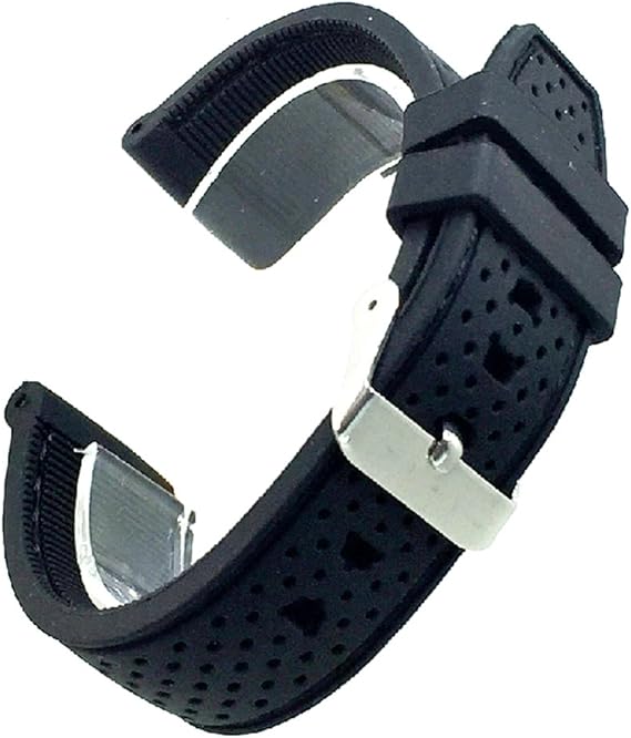 Amazon ドノロロジオ Donorologio選べる6色 腕時計 シリコン ベルト 22mm 直カン ラバー バンド ステッチ 蒸れない 穴留 ピンバックル ブラック 黒 時計バンド 腕時計 通販