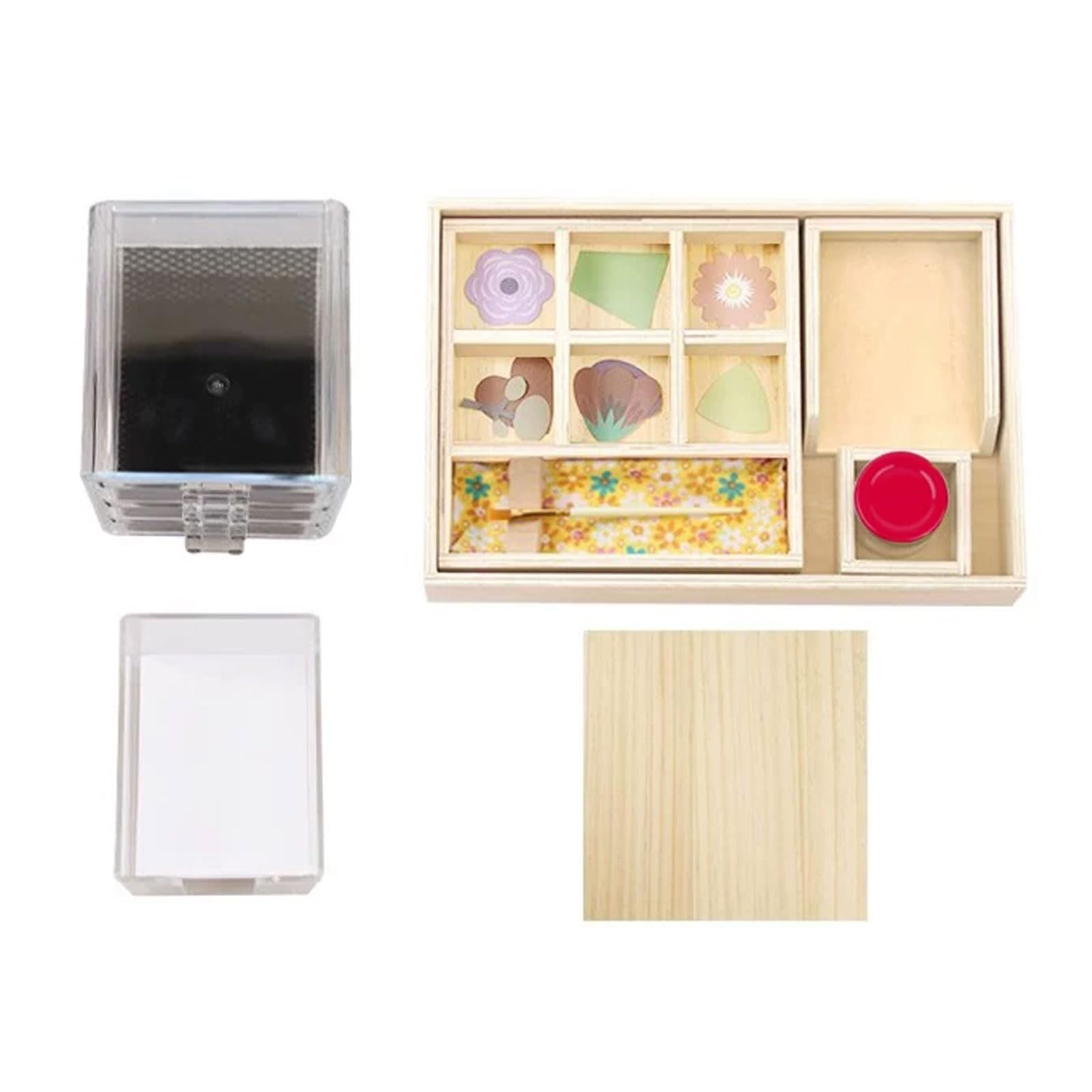 Montessori Aufkleber-Kunst-Set, Holz-Transfer-Aufkleber-Kit für Kleinkinder, Spielzeug für praktische Lebens- und Feinmotorik-Fähigkeiten