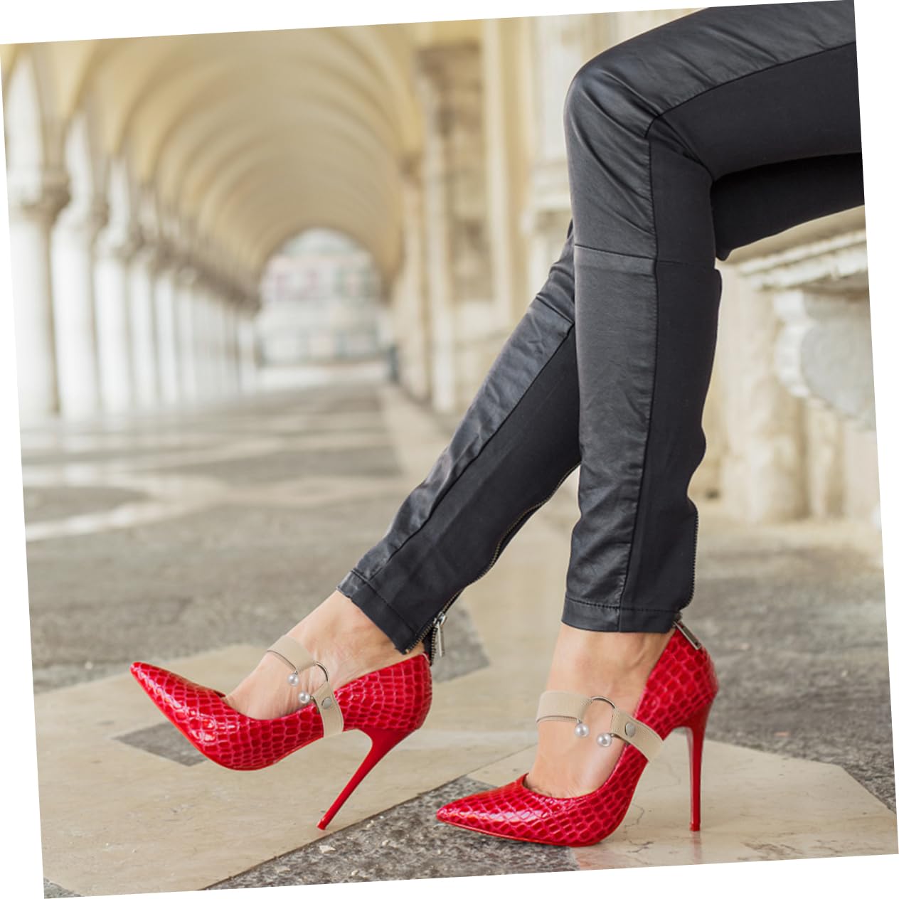 Ipetboom High Heels Anti-slip Shoelaces Detachable Ankle Straps Elastic Lace Holders for Women's Fashion Shoes