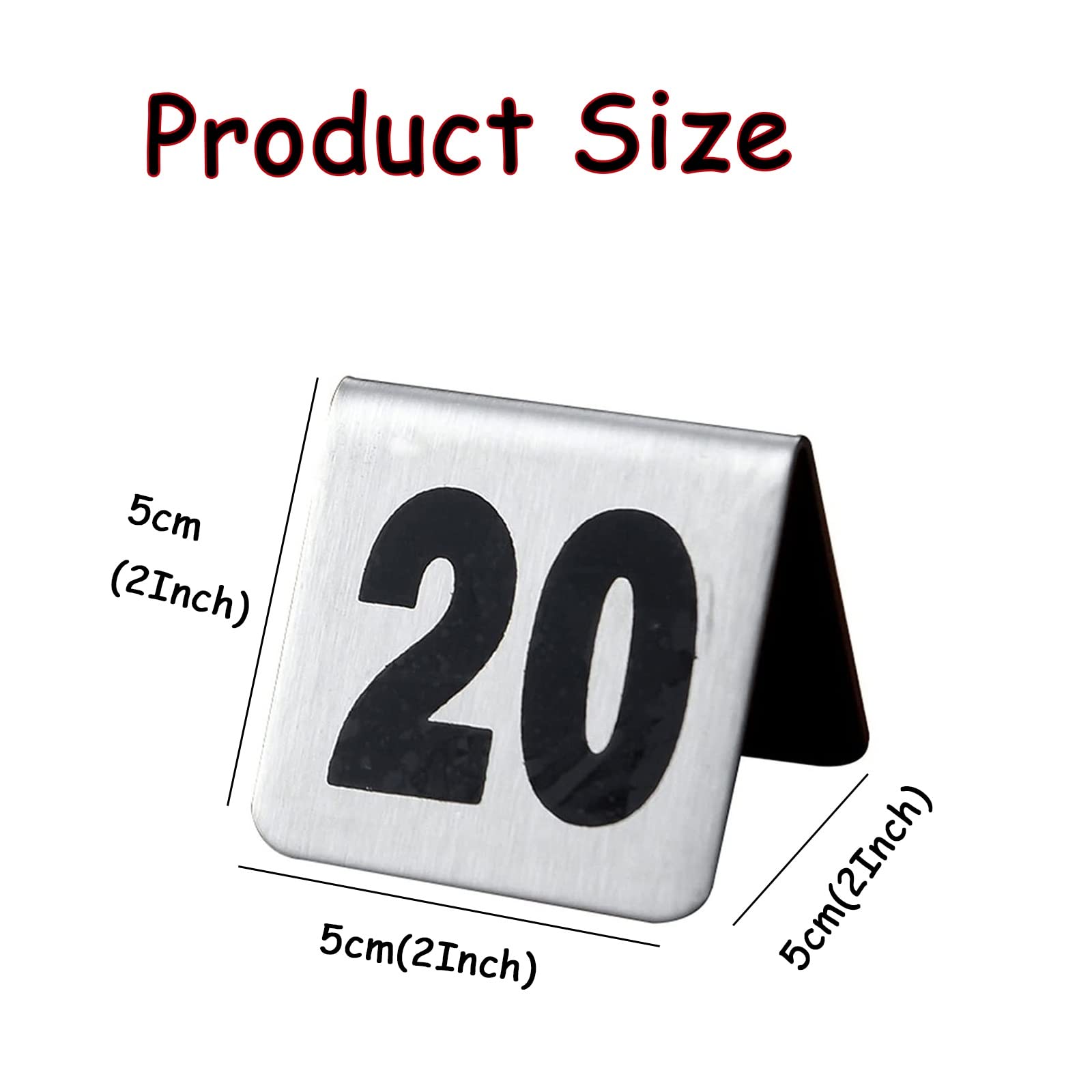 Tarjetas para Colocar Comidas para restaurantes, cafeterías, números de Mesa, números de Mesa Estilo, Placas apilables con Carteles Digitales, Reutilizables (Color: 1 a 50, tamaño: 5 x 5 cm)