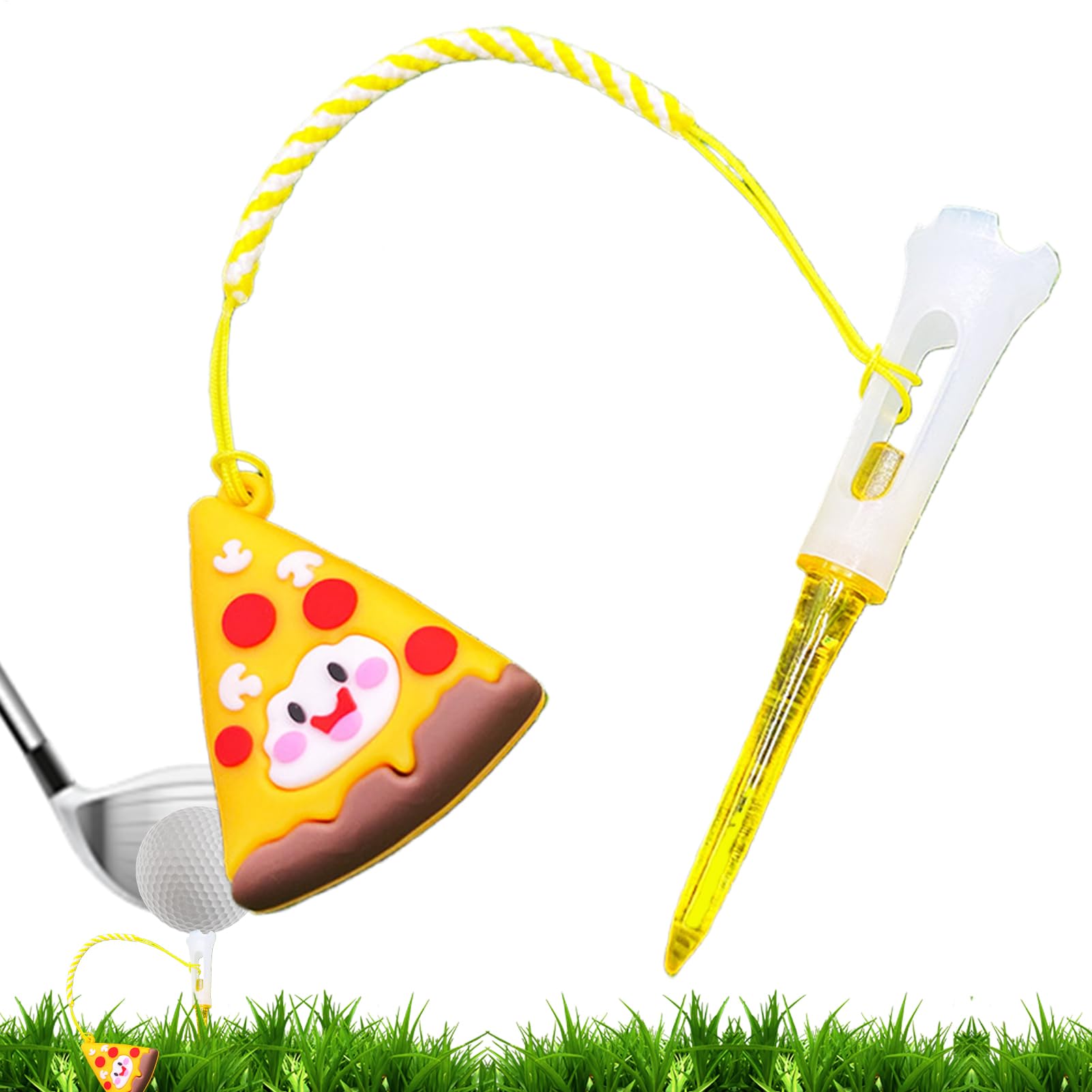 Wieszak Do Golfowych Tee | Zabawne Akcesorium Pierścieniowe Anti Lost do Tee Golfowych | Zabawny Akcesorium Treningowe Dla Golfistów Z Motywem Żywności Dla Ojca,