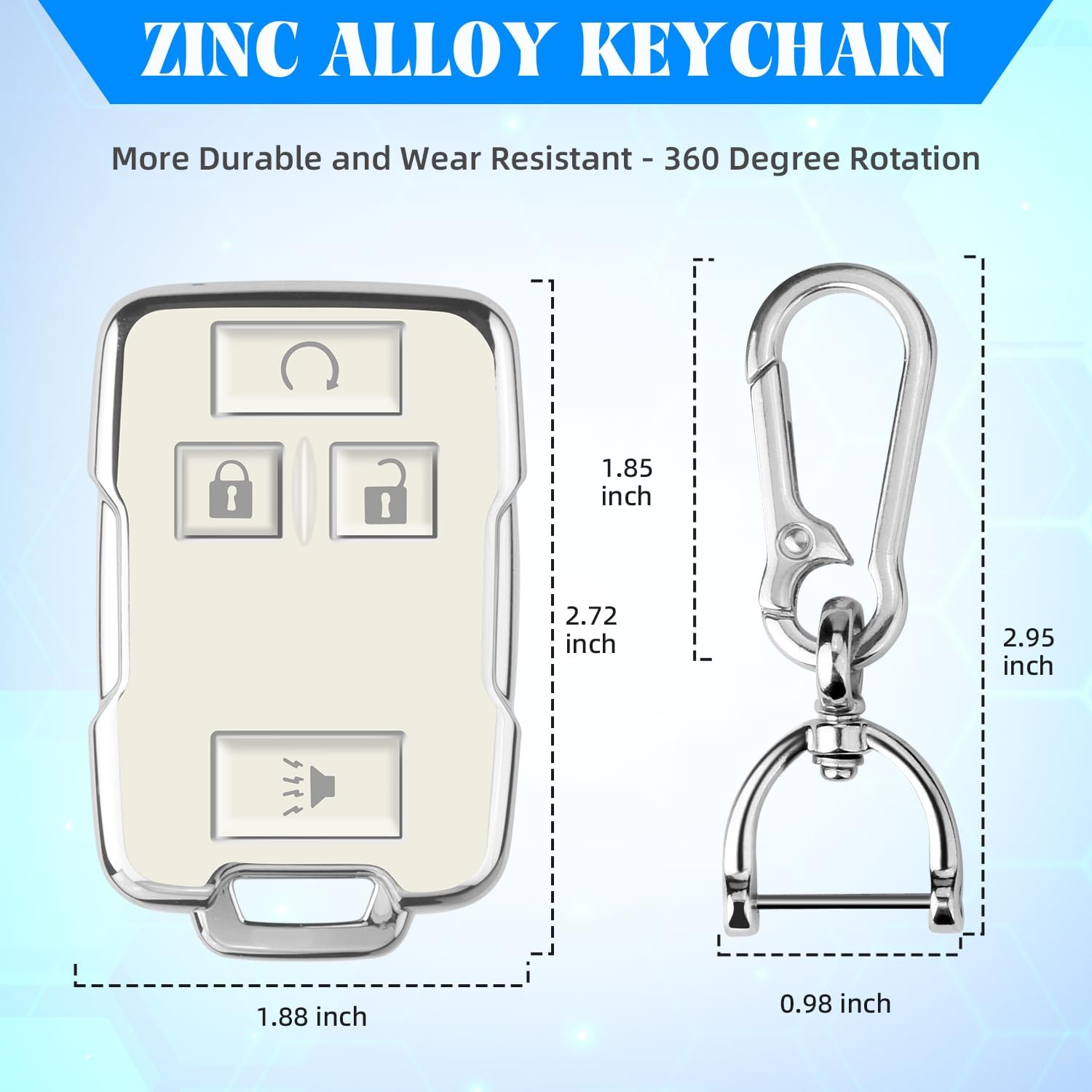 QBUC for Chevy Key Fob Cover with Keychain Soft TPU Key Shell Compatible with Chevy Colorado Silverado Suburban Tahoe GMC Sierra Yukon Canyon (A:White) thumbnail
