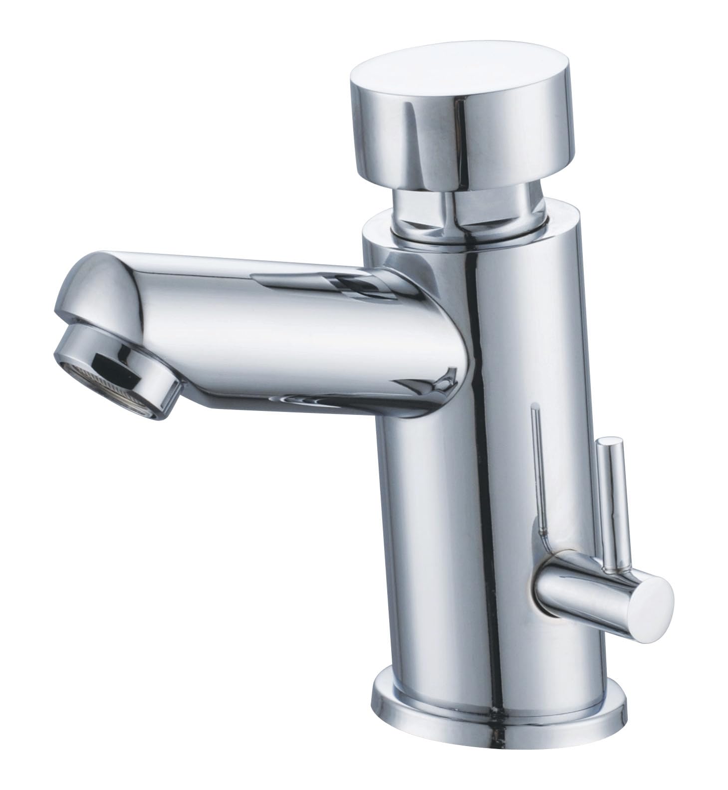 Grifo Temporizado (6 a 8 segundos) para Lavabo con Agua Caliente y Fría Diseño Cromado Moderno - (225)