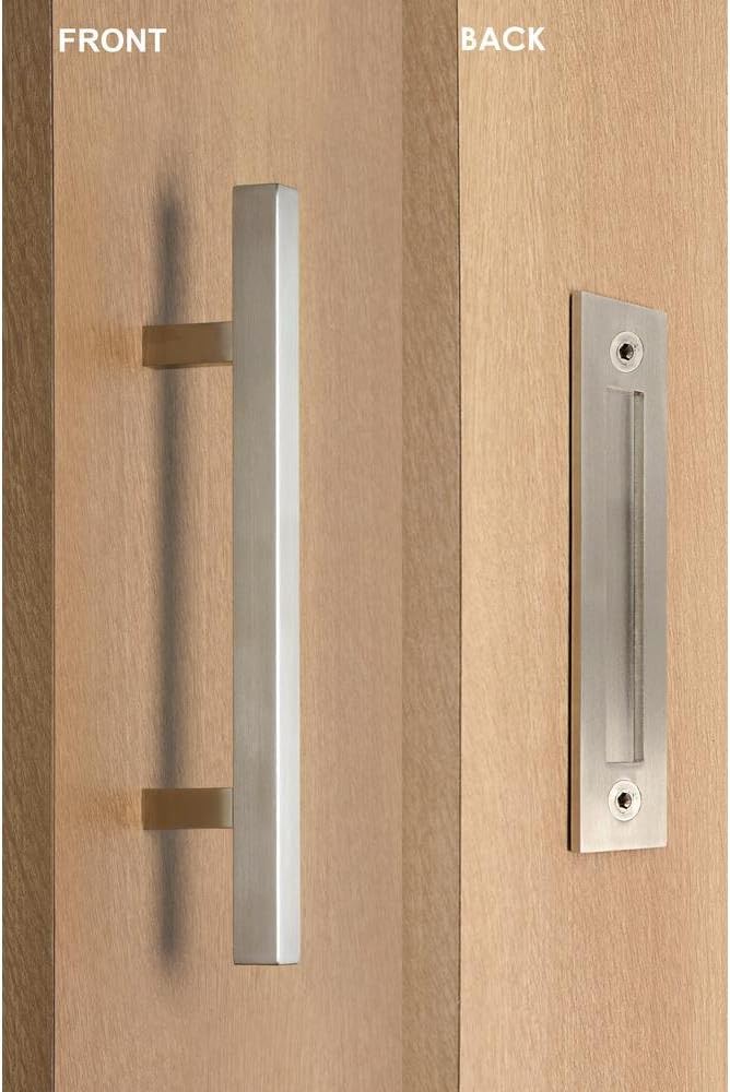 STRONGAR Modern and Contemporary Square Pull and Flush Door Handle Set