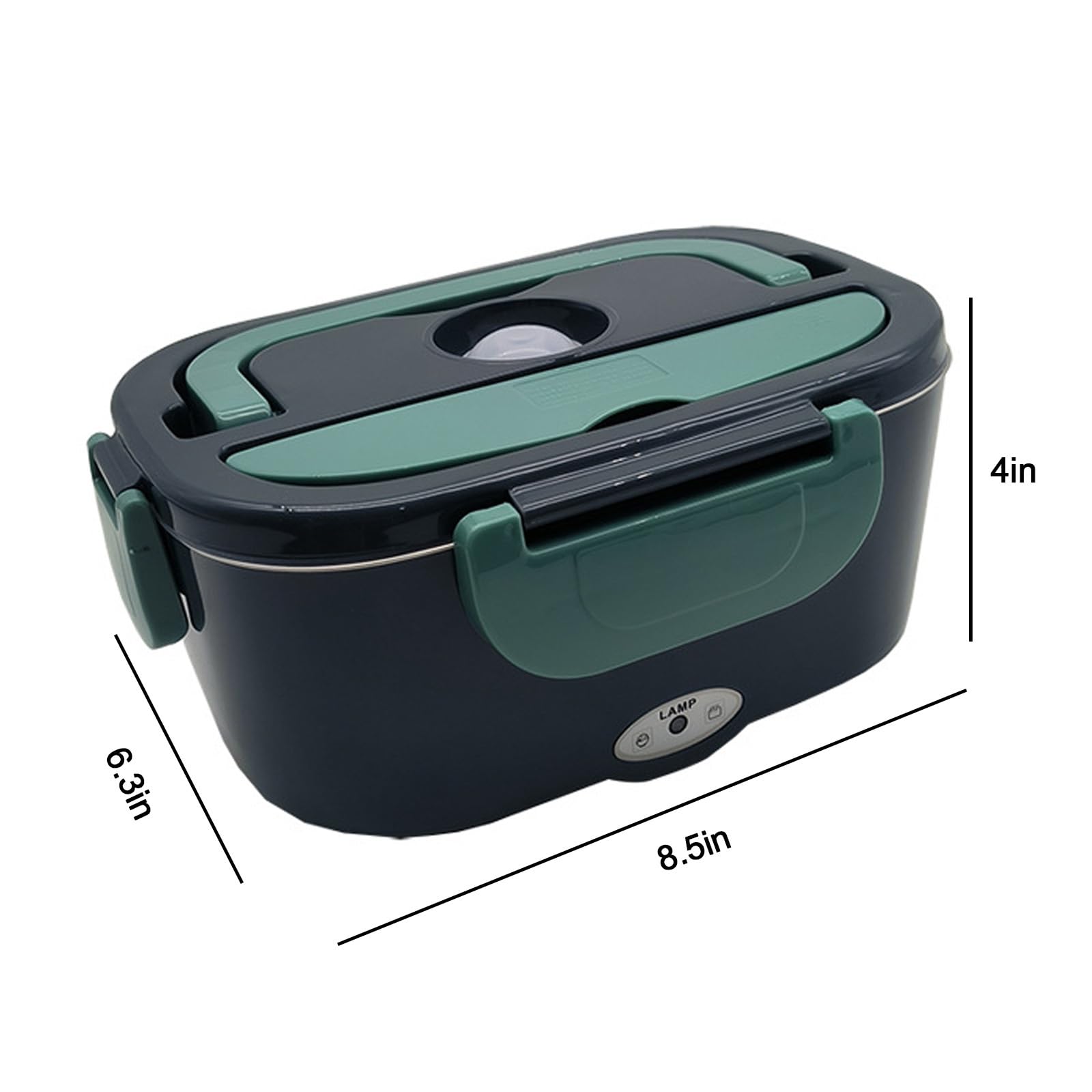 Scaldavivande elettrico, riscaldamento automatico, 12 V + 220 V, contenitore in acciaio inox da 1,3 l, include forchetta e cucchiaio, ideale per auto, camion, casa o ufficio