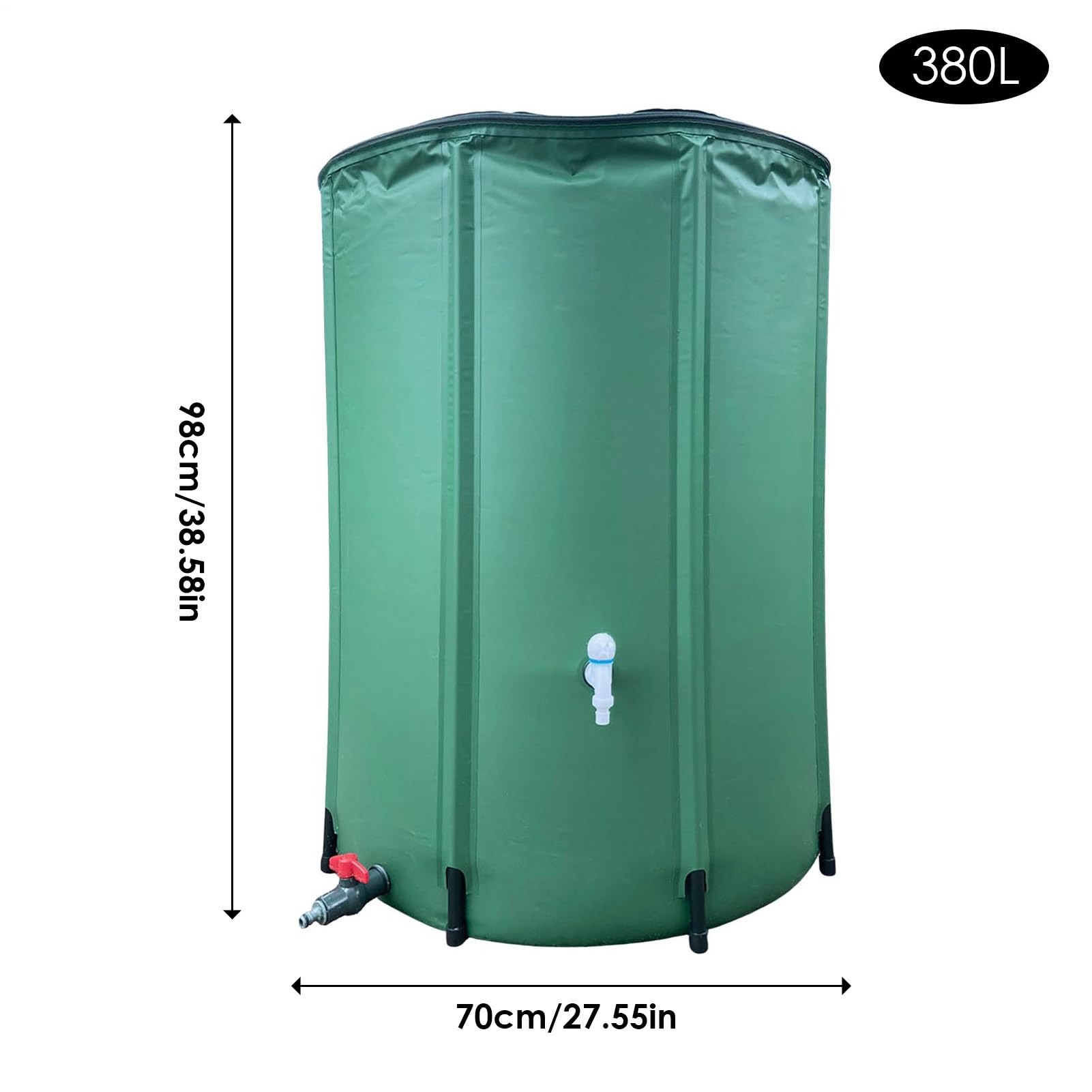 Serbatoio acqua piovana – Botte raccolta acqua piovana | 250 l – 750 l 500 | l | serbatoio acqua piovana con rete filtrante, rubinetto e valvola di scarico | raccolta acqua piovana per giardino e